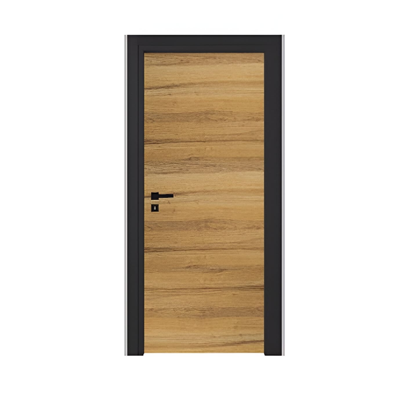 Porta interna Industrial effetto noce con telaio nero