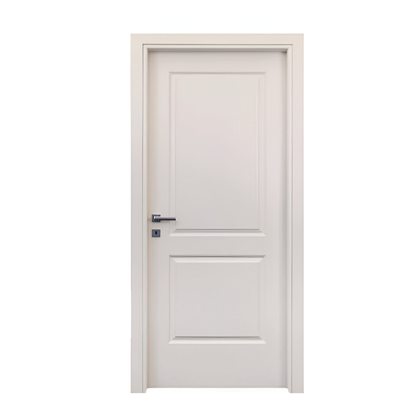Porta interna laccata bianca con due bugne in stile classico