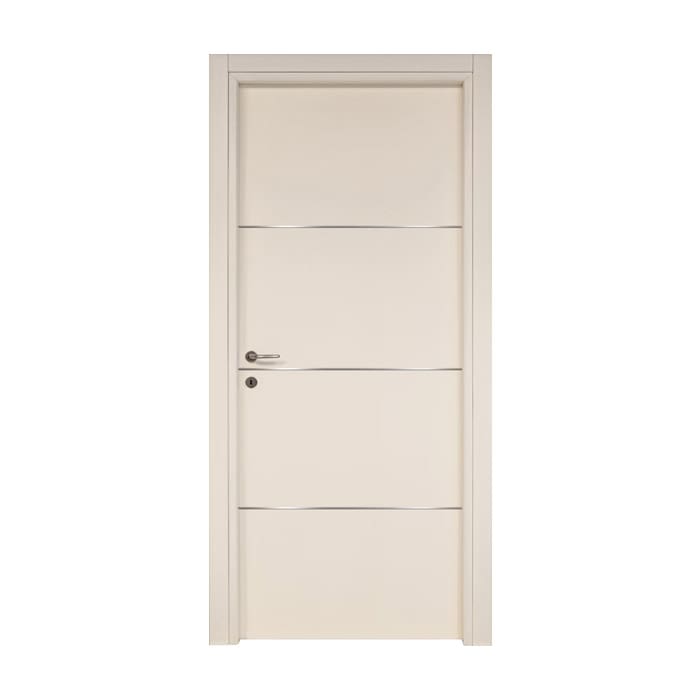 Porta interna laccata avorio con inserti orizzontali